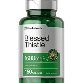 Cápsulas de Cardo Abençoado. Suplemento desintoxicante de ervas, Horbaach, 150 Cápsulas, 1600 mg