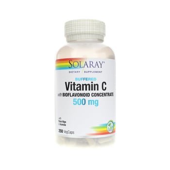 Vitamina C tamponada com concentrado de bioflavonóides, Solaray, 500 mg, 250 caps